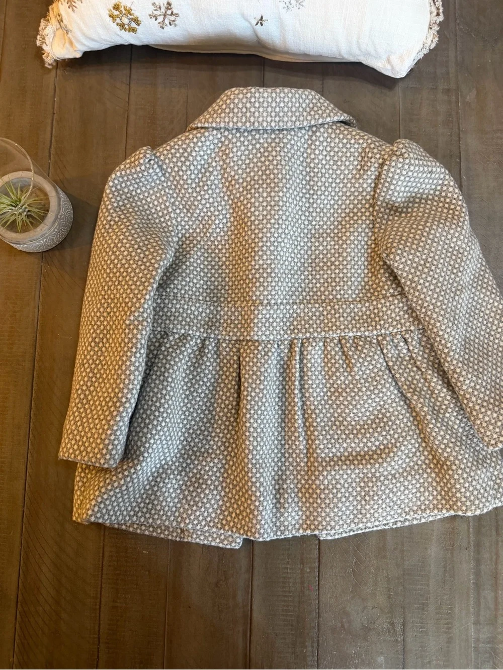 Cherokee Cream Textured Girls' Peacoat
